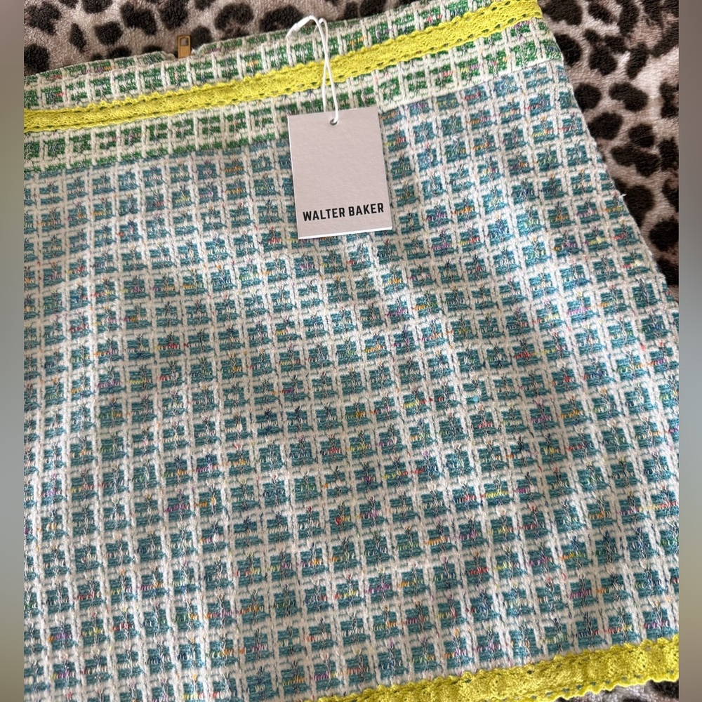 New Walter Baker 2 tweed sparkle skirt spring colors